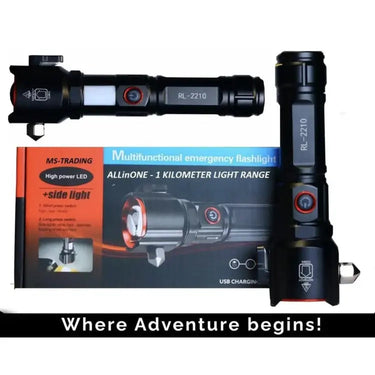 Multi-functional Metal Emergency Flashlight